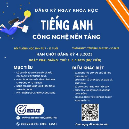 Tuyển sinh khóa Tiếng Anh công nghệ nền tảng